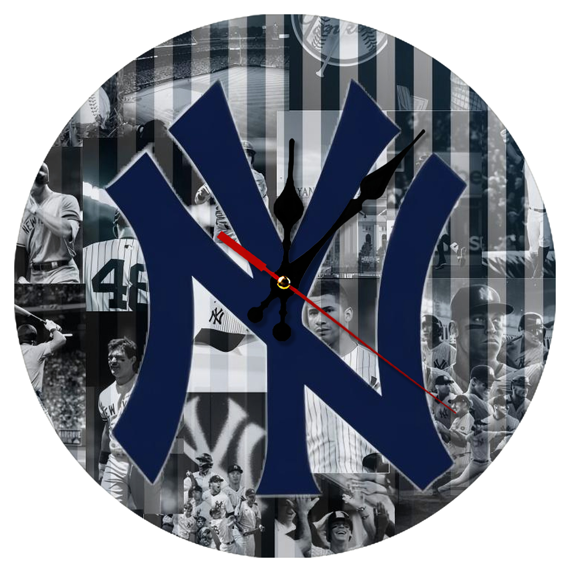 New York Yankees 135 Silent Round Wall Clock – Modern & Stylish DIY Design, Durable Wood Construction, Easy To Install – Perfect For Office, Bedroom, Living Room, And More